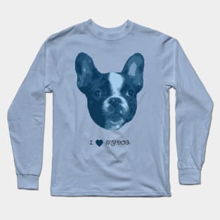 Dogs - French bulldog blue Long Sleeve T-Shirt